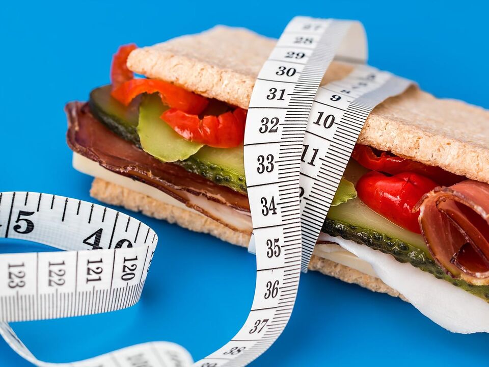 diyet 6 yaprak için sandviç ve santimetre